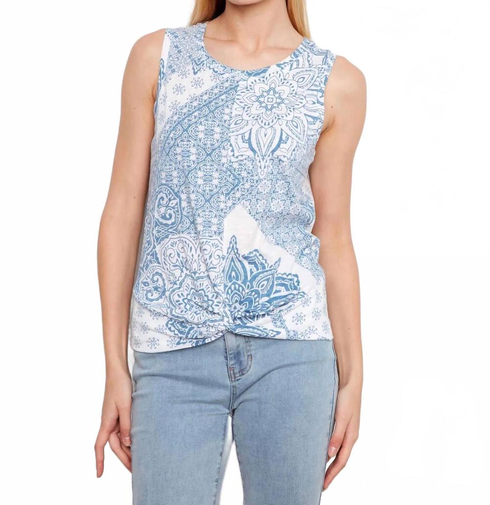 NEW CHARLIE B printed organic cotton tank top in bandana